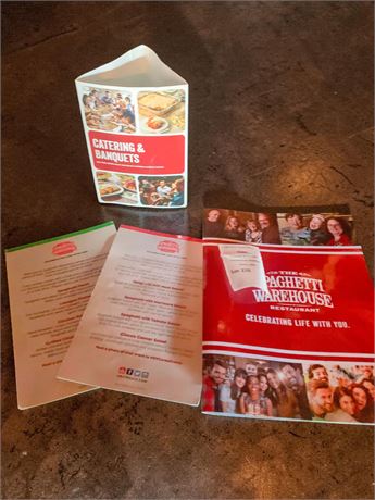 MEMORABILIA LOT - Spaghetti Warehouse Marketing & Menu Lot