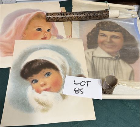 Vintage Scroll Photo, Baby Photos