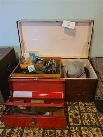 Mixed Box of Horse Tack Parts & Grooming Tools