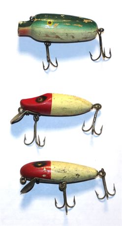 3 Vintage Wood Fishing Lures