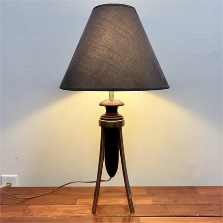 Mid-Century Modernist Wood and Metal Table Lamp