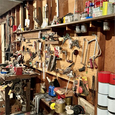 Tools/Hardware Back Wall Pegboard CLEANOUT