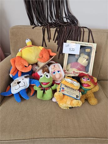 Mixed Plush Toy Lot - Winnie the Pooh, Garfield, Muppets & More -