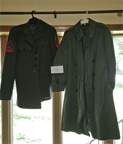 Madison Park Military Army Green Overcoat & Military Coat