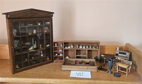 Large Collection of Miniatures With Showcases & More