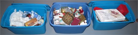 3 Totes Of Christmas Decorations