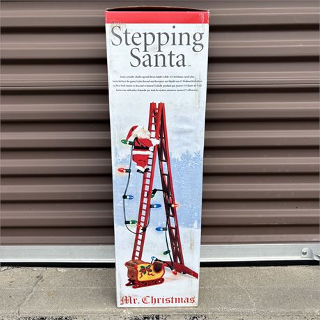 Like New Mr. Christmas Stepping Santa Lighted Decor