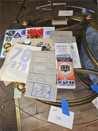 Mixed Collectibles Lot : Vintage AV / High Speed Gas Map / Travel Cards & More