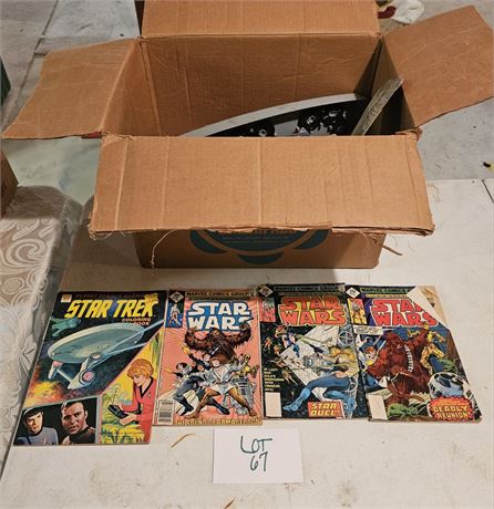 Mixed Star Wars Lot- Comics, Sticker Set, Parts/Pieces Vehicles