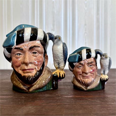 Royal Doulton The Falconer Small & Mini Character Jugs D6540/D6547 England