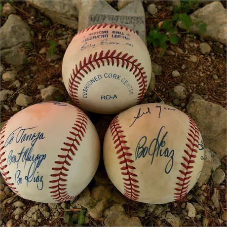 Autographed American League Baseballs Lot of 3 Bo Diaz and others