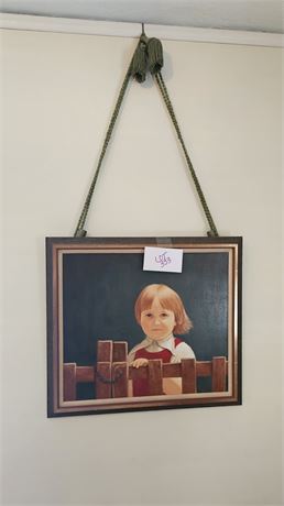 Small Child Oil On Canvas Painting