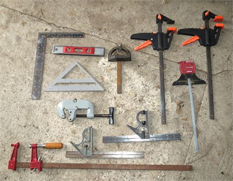 Clamps, Level, Squares, Etc