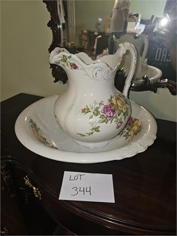 Buffalo Pottery Transferware Basin & Pitcher