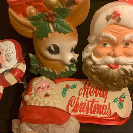 Vintage Christmas Lighted Signs - Santa Claus, Reindeer & More