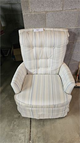 Swivel Rocker Chair Shades Of Blue/Tan Fine Stripping