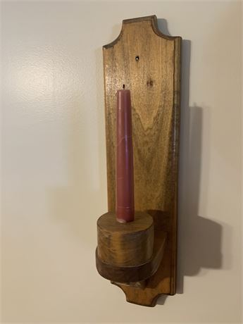 Wall-Mounted Wooden Candle Sconce/Candleholder With Tapir Candle