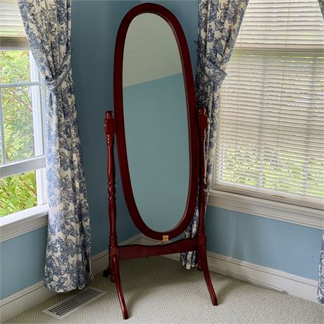 Traditional Queen Anne Style Floor Cheval Mirror