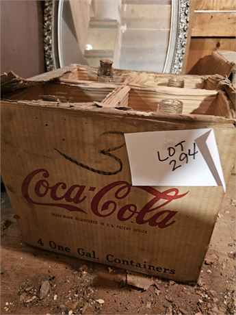 Vintage Glass 1 Gal Coca-Cola Syrup Bottles - 4 Per Box