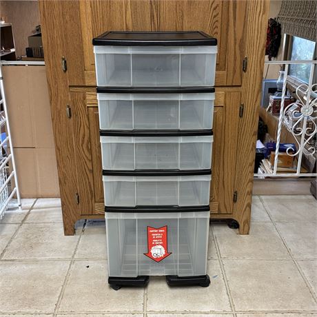 5-Drawer Plastic Rolling Storage Organizer