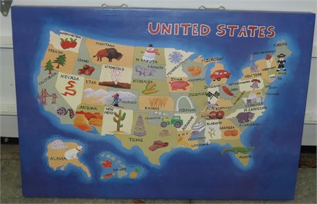 United States Map on Canvas