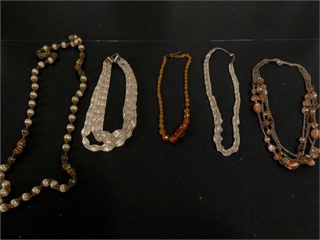 Vintage Beaded Necklace Lot of 5