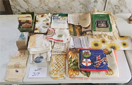 Vintage Match Holder, Recipe Box, Dish Towels & More