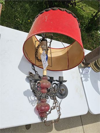 Ruby Glass & Metal Ceiling Lamp