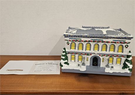 Thomas Kinkade Lighted "Court House" Village Christmas Collection Piece w/COA