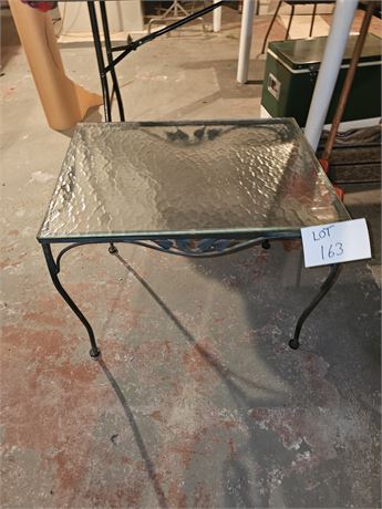 Outdoor Glass Top End Table