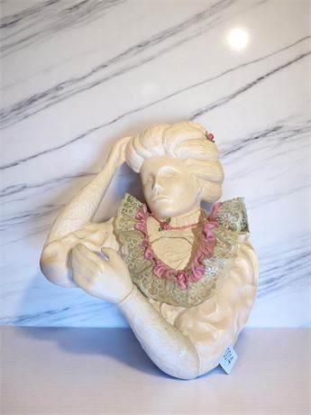 Victorian-Style Ceramic Cameo Wall Art Depicting a Woman
