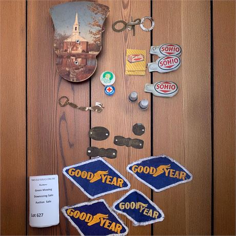 Vintage Goodyear Patches, Sohio Advertising, Dog Licenses, Metal Thimbles & More