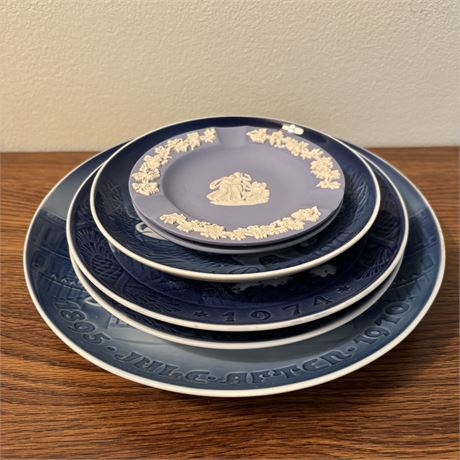 Royal Copenhagen Plates & Wedgwood Ashtray and Trinket Dish