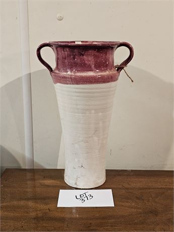 1989 Bea Thrown Pottery Vase with Applied Handles