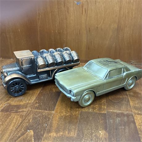 Vintage Banthrico Die Cast Metal Mustang and Truck Banks