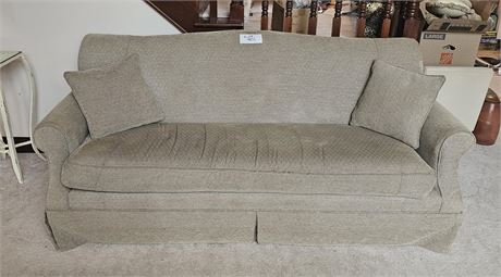 Key City Furniture Taupe Diamond Pattern Couch