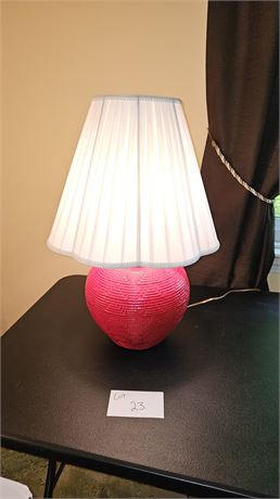 Vintage Ceramic Red Woven Table Lamp