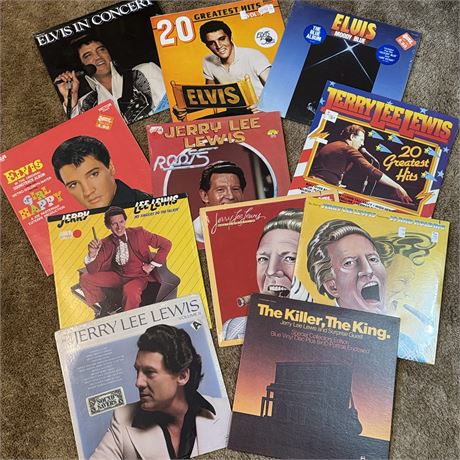 Elvis & Jerry Lee Lewis Vinyl Records Lot w/ 6 Sealed