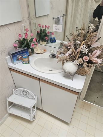 Faux Floral, Wicker Shelf, Shells & More