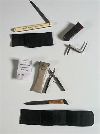 Folding Fruit Knife, Pocket Knife, Folding Scissors, Pocket Knife W/Horn Blade