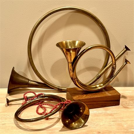 Bundle of Brass French Horns - Largest is 13"