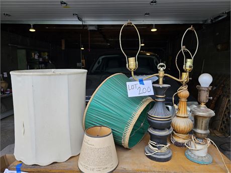 Lamp Group - Different Sizes & Styles + Vintage Shades