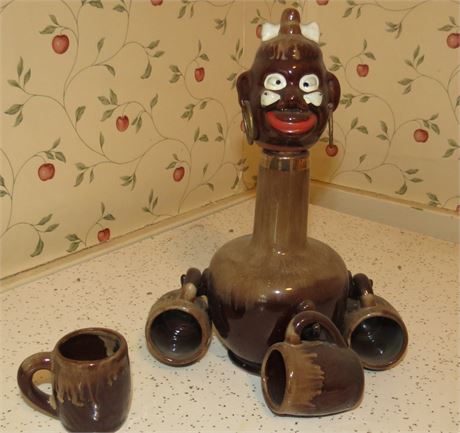 Folk Art Decanter Set