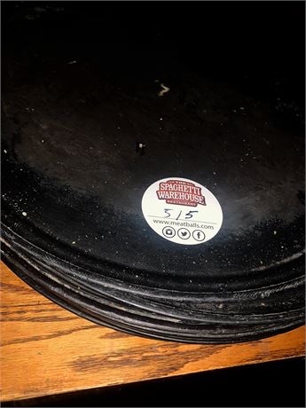 Round Black Plastic Serving Trays (Large)