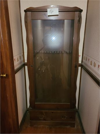 Wood Glass Front Gun Cabinet - Holds 8 Guns with Bottom Storage