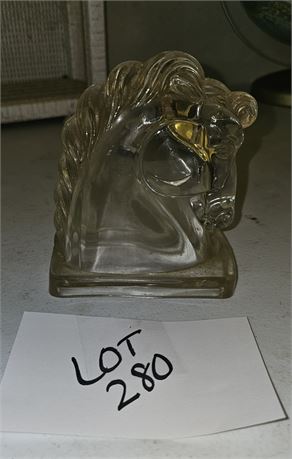 Federal Glass Horse Head Book End