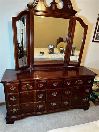 Vaughan Furniture Co. Dresser with Tri-Fold Mirror