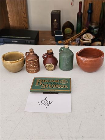 Mixed Salesman Samples: Mini Jugs / Brush Pottery Studios Sign & More