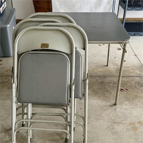 Vintage Samson Card Table and 4 Chairs