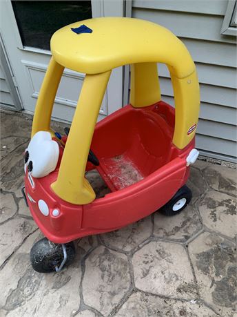 Little Tikes Red/Yellow Cozy Coupe Kids Toy Car With Googly Eyes